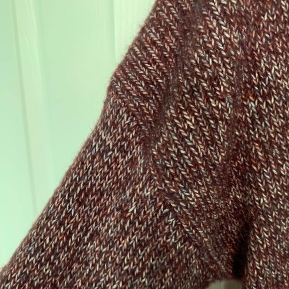 1. State Mock Neck Pullover Wool Blend Knit Sweater Burgundy XS - Picture 2 of 7